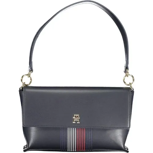 Blaue Polyethylen-Schultertasche mit Riemen - Tommy Hilfiger - Modalova