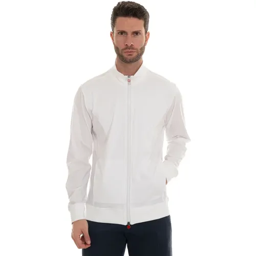 Hooded Zip Sweatshirt Stretchy Knit , male, Sizes: 2XL, L - Kiton - Modalova