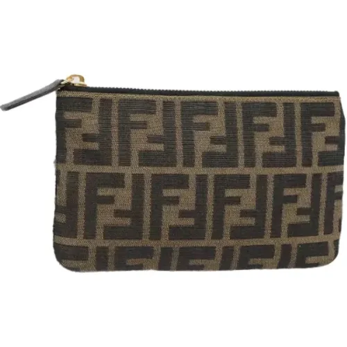 Pre-owned Clutches, female, , Size: ONE SIZE Pre-owned Canvas pouches - Fendi Vintage - Modalova