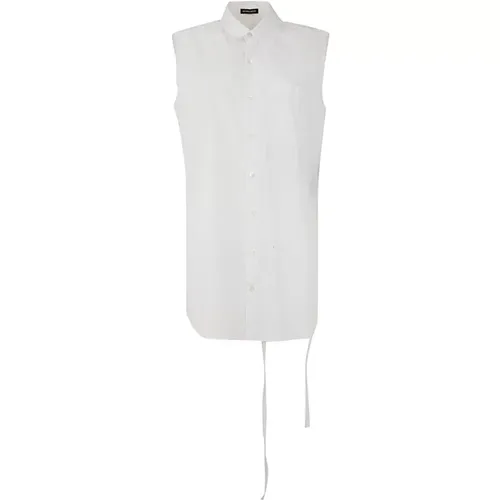 Amelie Sleeveless Long High Comfort Shirt , female, Sizes: L, M - Ann Demeulemeester - Modalova