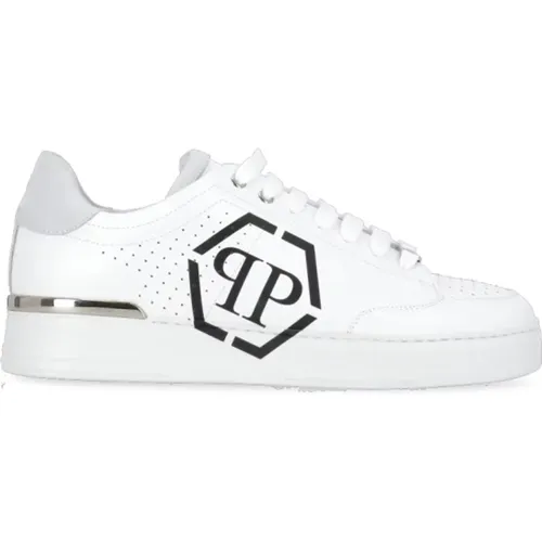 Leather Sneakers Round Toe Logoed , male, Sizes: 10 UK, 7 UK, 8 UK, 9 UK, 11 UK, 6 UK - Philipp Plein - Modalova