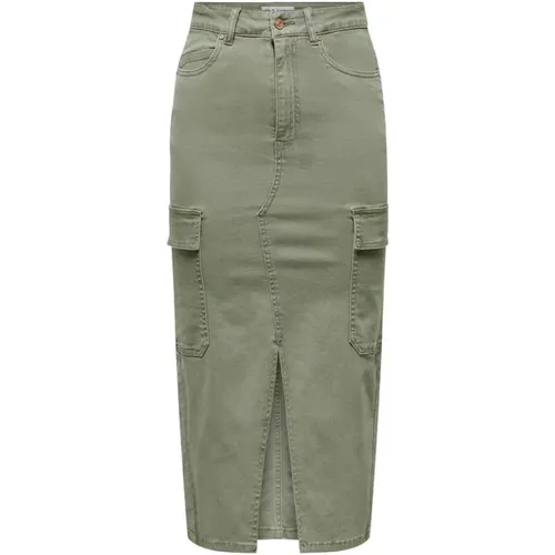 Cotton Blend Skirt with Multiple Pockets , female, Sizes: XL, S, M, L, XS - Only - Modalova