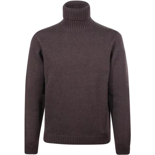 Turtlenecks, male, , Size: 3XL Dark Merino Wool Turtleneck Sweater - Zanone - Modalova