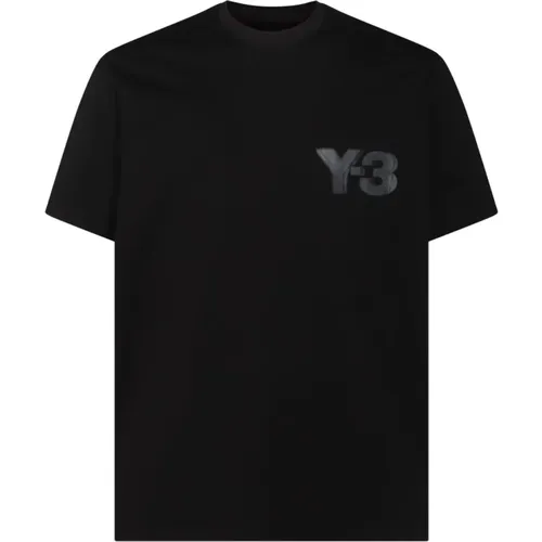 Schwarzes Baumwoll-Logo-T-Shirt Y-3 - Y-3 - Modalova