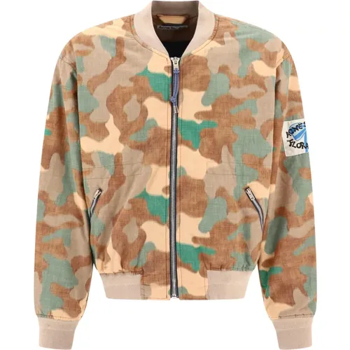 Bomber Jackets, male, , Size: M Bomber Jacket With Camouflage Print - Acne Studios - Modalova