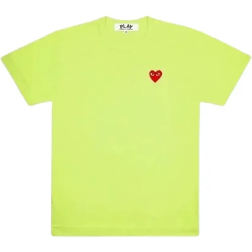 Rotes Limettenherz T-Shirt , Herren, Größe: M - Comme des Garçons Play - Modalova
