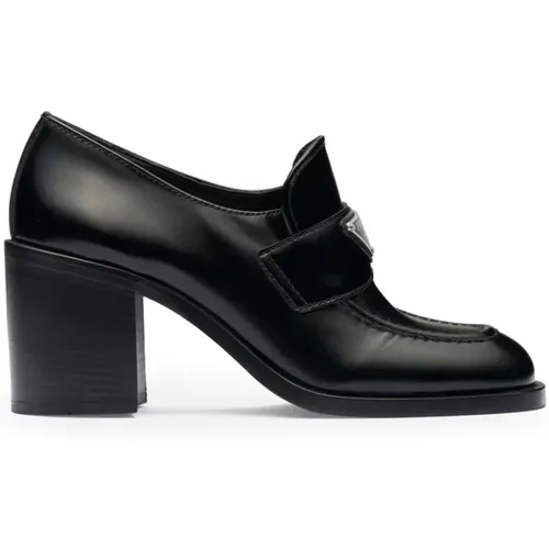 Leather Logo Loafers , female, Sizes: 4 1/2 UK, 7 UK - Prada - Modalova