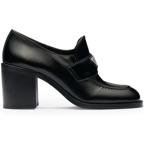 Leather Logo Loafers , female, Sizes: 7 UK - Prada - Modalova