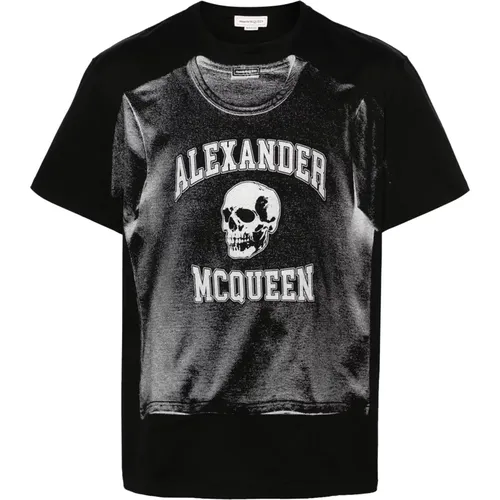 Logo Print Cotton T-shirt , male, Sizes: M, S, L - alexander mcqueen - Modalova