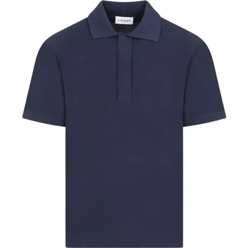 Blauer Baumwoll-Poloshirt , Herren, Größe: M - Lanvin - Modalova
