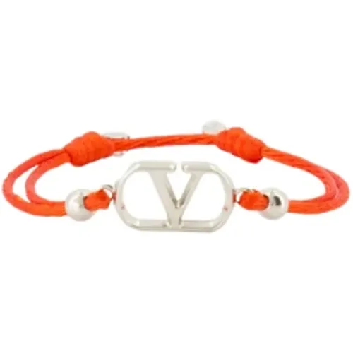 Bracelets, male, , Size: ONE SIZE Adjustable VLogo Cord Bracelet - Valentino Garavani - Modalova