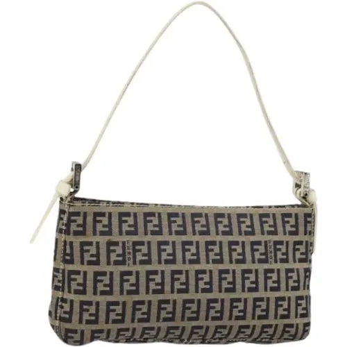 Pre-owned Shoulder Bags, female, , Size: ONE SIZE Pre-owned Canvas Shoulder Bag - Fendi Vintage - Modalova