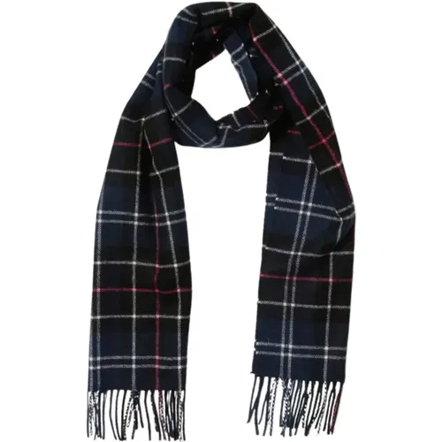 Winter Scarves, male, , Size: ONE SIZE Checkered Wool Scarf - Barbour - Modalova