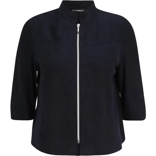 Casual Linen Jacket with Zipper , Damen, Größe: 3XL - Doris S - Modalova