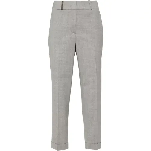 Grey Trousers for Women , female, Sizes: S - PESERICO - Modalova