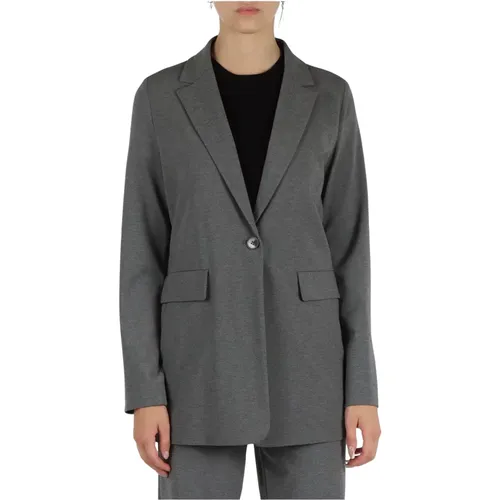 Stretch Milano Jacket with Revers Collar , female, Sizes: L, M, S - Emme DI Marella - Modalova