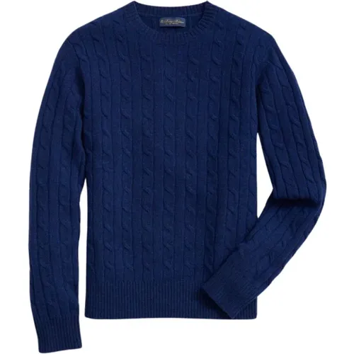 Lambswool Cable Crewneck Strickpullover , Herren, Größe: XL - Brooks Brothers - Modalova