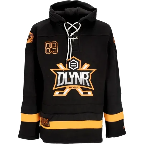 Hockey Style Hoodie /Orange , male, Sizes: L, XL - Dolly Noire - Modalova