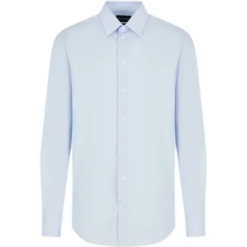Italian Collar Poplin Shirt , male, Sizes: 7XL, M, 4XL, 6XL, 3XL, 5XL - Emporio Armani - Modalova
