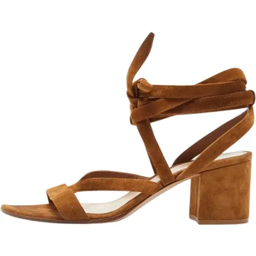 Pre-owned Sandals, female, , Size: 9 1/2 US Pre-owned Suede sandals - Gianvito Rossi Pre-owned - Modalova