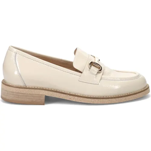 Loafers, female, , Size: 6 US Cream Moccasin Shoes - Luca Grossi - Modalova