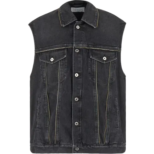 Vests, male, , Size: S Giacche Gilet Vest - Off White - Modalova