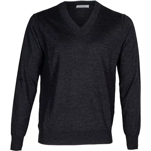 Men's Wool V-Neck Sweater Made in Italy , male, Sizes: 2XL - Paolo Pecora - Modalova