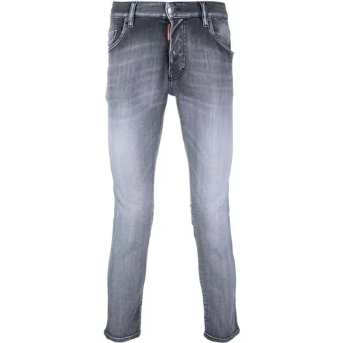Schwarze Jeans mit niedriger Taille und verblasstem Effekt , Herren, Größe: L - Dsquared2 - Modalova