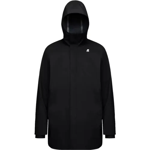 Long Three-Layer Jacket with Adjustable Hood , male, Sizes: 2XL, XL - K-way - Modalova