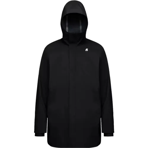 Long Three-Layer Jacket with Adjustable Hood , male, Sizes: L, 2XL, M, 3XL, XL - K-way - Modalova