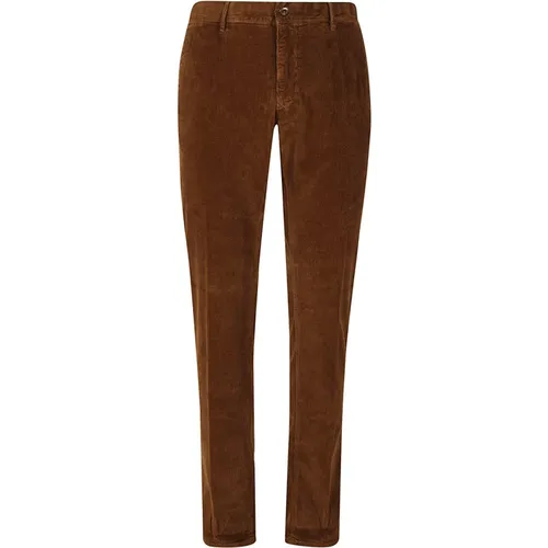 Chinos, male, , Size: W33 Slim Fit Corduroy Pants Burnt - Incotex - Modalova