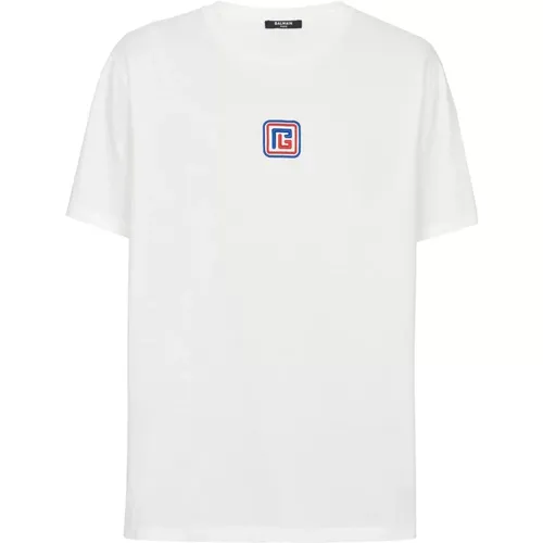 PB T-shirt , male, Sizes: S, M, XL, L - Balmain - Modalova