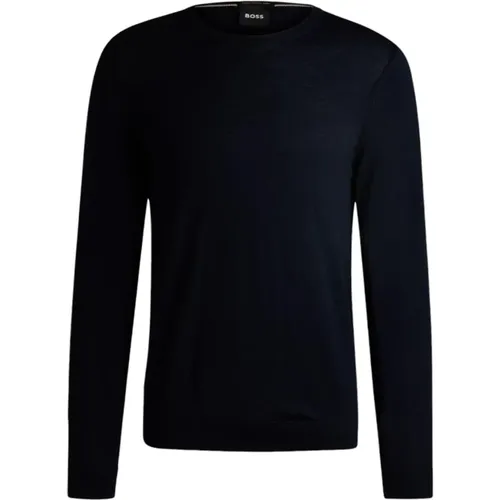 Slim-Fit Wollpullover Rundhalsausschnitt , Herren, Größe: XL - Hugo Boss - Modalova