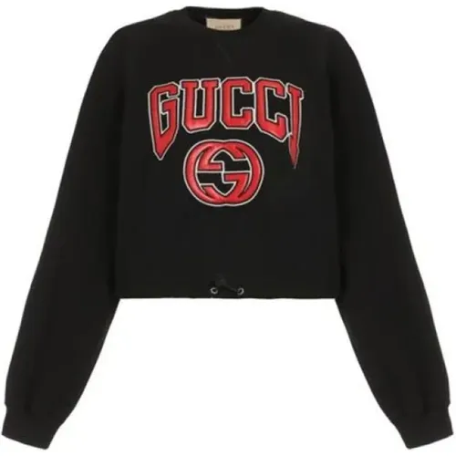 Sweatshirts, female, , Size: M Crop Fleece Back Sweats - Gucci - Modalova