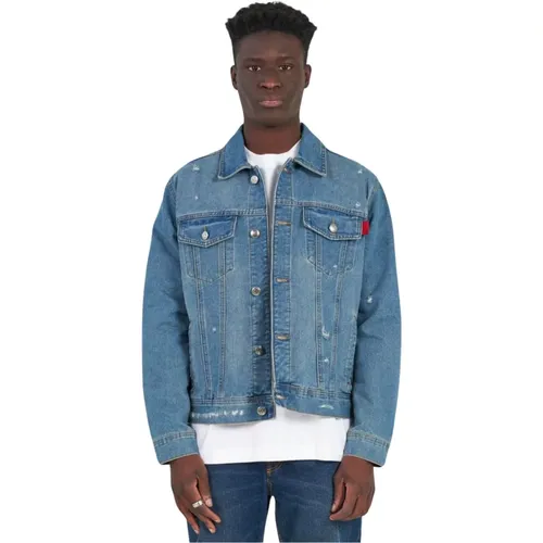 Denimjacke mit gesticktem Logo , Herren, Größe: M - John Richmond - Modalova