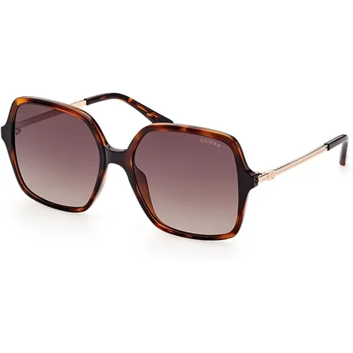 Stilvolle Sonnenbrille braun Verlauf Havana Rahmen , Damen, Größe: 57 MM - Guess - Modalova