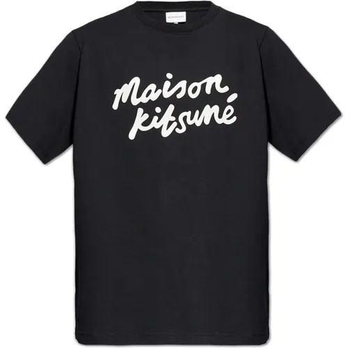 T-Shirt mit Logo , Herren, Größe: S - Maison Kitsuné - Modalova
