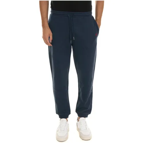 Sweatpants, male, , Size: M Fleece Drawstring Trousers with Side Logo - LA MARTINA - Modalova