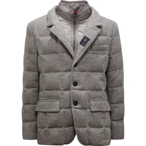 Winter Jackets, male, , Size: M Italian Wool Down Jacket - Fay - Modalova