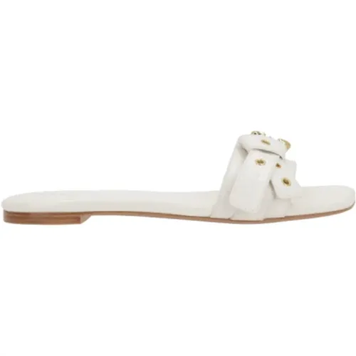 Sliders, female, , Size: 6 US Ivory Leather Slide Sandals - Chloé - Modalova