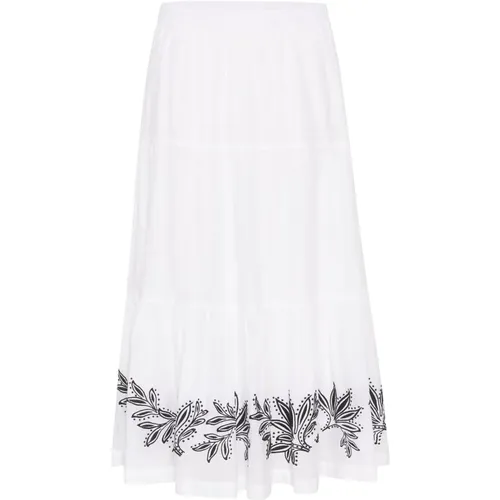 Midi Skirts, female, , Size: XL Feminine Skirt Cream Black Embroidery - Part Two - Modalova