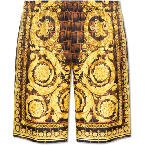 Silk Bermuda shorts , male, Sizes: XL, L - Versace - Modalova