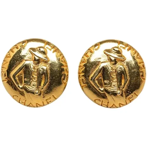 Pre-owned Jewellery, female, , Size: ONE SIZE Pre-owned Gold earrings - Chanel Vintage - Modalova