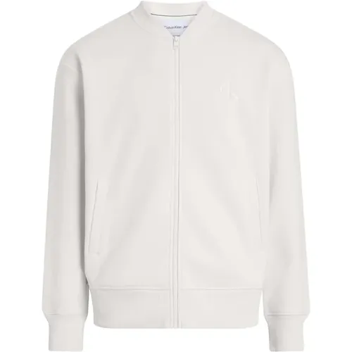 Bomber Jackets, male, , Size: L Ivory Sweater Collection - Calvin Klein Jeans - Modalova