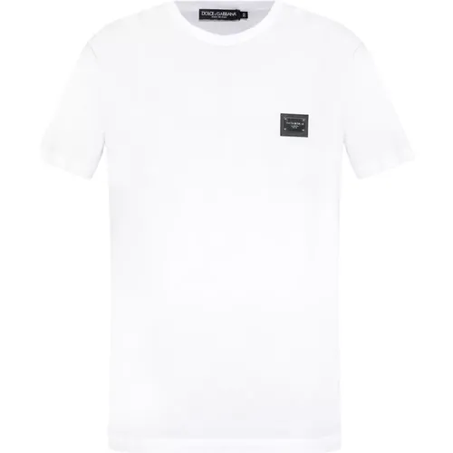 Appliquéd T-shirt , male, Sizes: 2XL, S, L - Dolce & Gabbana - Modalova