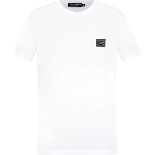 Appliquéd T-shirt , male, Sizes: M, 2XL, 4XL, XL, 3XL, S, L - Dolce & Gabbana - Modalova