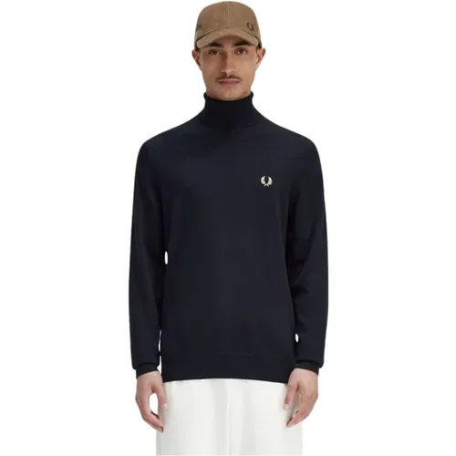 High Neck Merino Wool Blend Turtleneck , male, Sizes: L, M - Fred Perry - Modalova