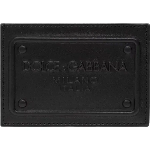 Leather card holder , male, Sizes: ONE SIZE - Dolce & Gabbana - Modalova