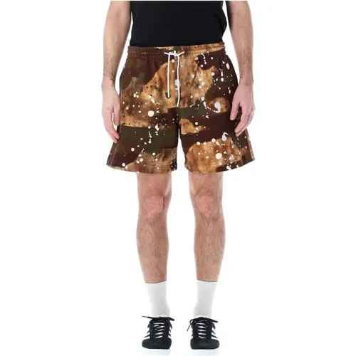 Casual Shorts, male, , Size: L Camo Dripping Shorts Stylish Modern Man - Msgm - Modalova