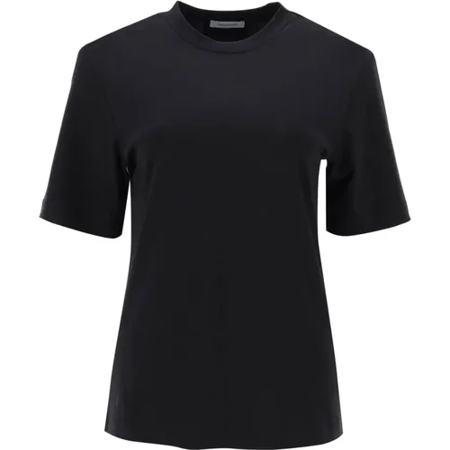 Seidenmischung Crew Neck T-Shirt , Damen, Größe: L - Salvatore Ferragamo - Modalova